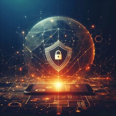 Internet security system concept background generative ai art