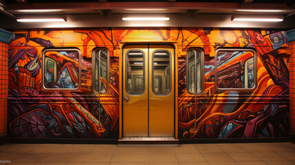Subway train door