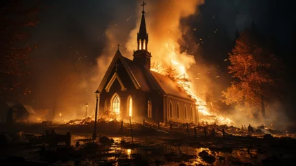 Foto op Canvas blazing church © stasknop