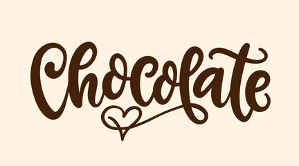 Naklejka premium Chocolate inscription calligraphy. Lettering logo
