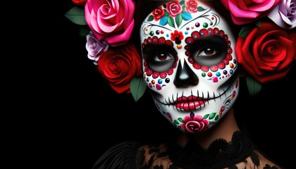 Photo of a woman dressed as Calavera Catrina, a popular figure in the Day of the Dead celebrations