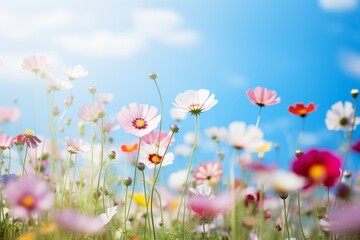 Obraz na płótnie Canvas Spring Blooms under Blue Sky