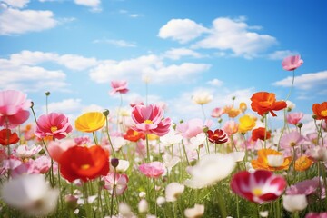 Obraz premium Spring Blooms under Blue Sky