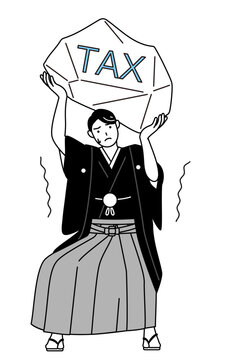 man struggles under tax burden clip art preview