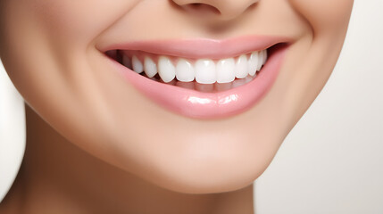 Obraz premium Beautiful smile girl with white teeth