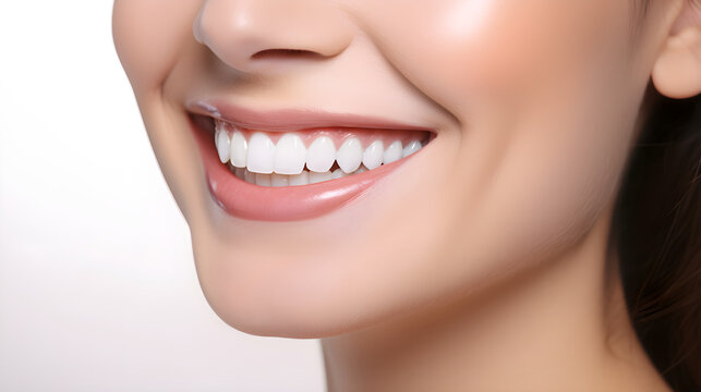 Beautiful smile girl with white teeth