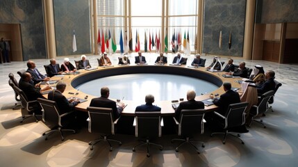 A meeting of the government of one of the countries - obrazy, fototapety, plakaty