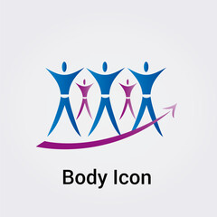 Illustration Corps Silhouette isolée Icône Illustration Couleurs graphique Symbole Nature, Sports et Fitness, Logo pour entreprise