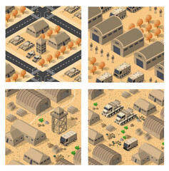 Module object element for building design army armed troop isometric armed