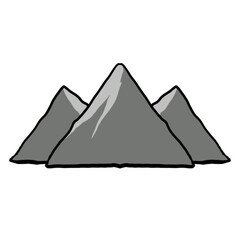 Simple Mountains Cartoon Illustration / Mountain Symbol / Mountain Map icon / Landscape Icon