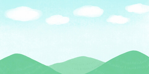 空と山のイラスト