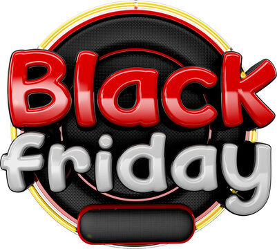 selo 3d black friday para compor.