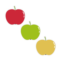 Three varieties of apples