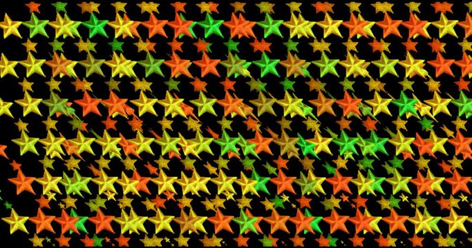 Floating row sequential pattern with stars
