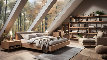 Fototapeta na wymiar Scandinavian style interior design of modern living room