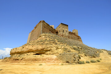 Monzon fortress a former Templer knight castle with Arab origins in the Aragon region of Spain