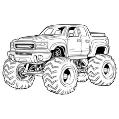 Monster Truck Madness - Creative Coloring Book for Kids
