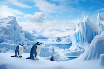 南極のペンギンたち（3D）
