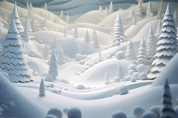 不思議な雪山のスノボー（3D）