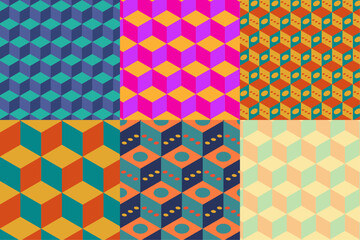  Retro seamless geometric pattern, vector