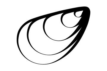 Mussel seafood logo symbol. Vector illustration