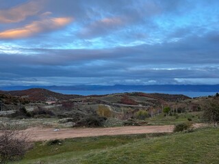 view of Ohrid lake from qaf thane mountain crossing