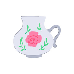 tableware vintage cup cartoon. drink retro, ceramic traditional, beverage gold tableware vintage cup sign. isolated symbol vector illustration