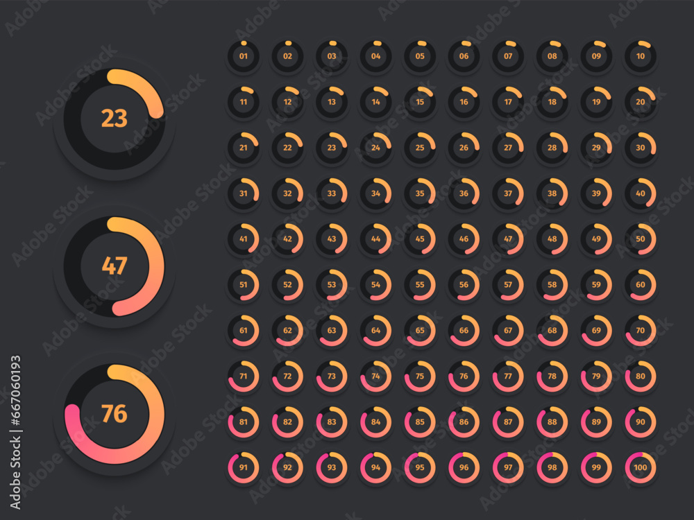 Poster round loading indicator. circular user interface elements for progress bar, circle percent indicator