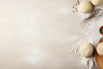 Wandaufkleber Dense Dough background. Dark top table. Generate Ai © juliars