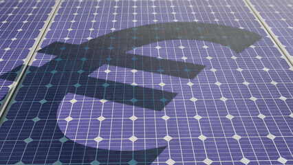 Eurosymbol auf Solarpanels