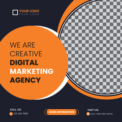 digital marketing social media post design template for grow your online business 