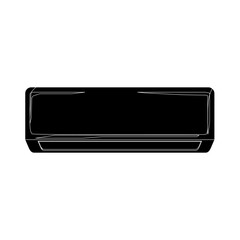 Home Air Conditioner in black fill flat icon vector illustration. Top choice cooler device in the world. Editable graphic resources for many purposes.