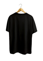 black t shirt on a hanger, back