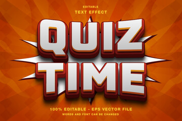 quiz time text style effect template editable - obrazy, fototapety, plakaty