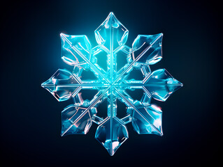 Crystal blue snowflake icon