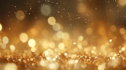 Obraz na płótnie Canvas golden Christmas particles and sprinkles for a holiday celebration like Christmas or new year. shiny golden lights. wallpaper background, stock photo