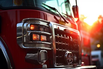 Life-saving Fire emergency truck. Fire foam rescue. Generate Ai