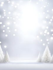 White christmas background with bokeh lights. - obrazy, fototapety, plakaty