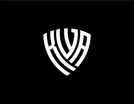 KWA creative letter shield logo design vector icon illustration