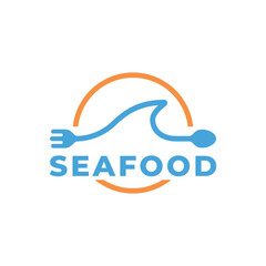 Fototapeta premium seafood restaurant fresh menu minimalist logo design vector graphic