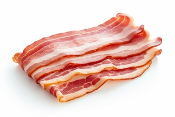 Smoky Fresh bacon. Meal slice cooking. Generate Ai