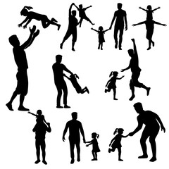 silhouettes of father and son
