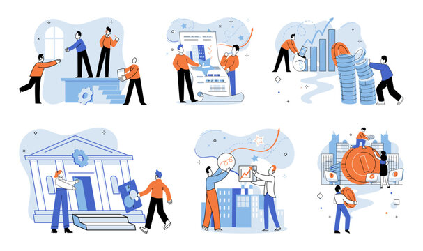 Parthnership. Vector illustration. Partners work together to overcome challenges and achieve success Productive meetings facilitate effective communication within teams Strong management ensures