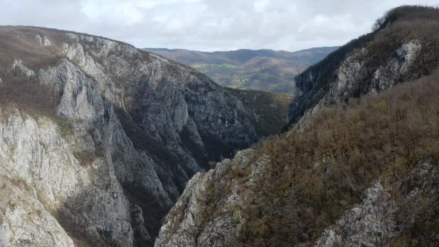 Drone shot of River "Vrbas" Canyon, Bosnia and Herzegovina