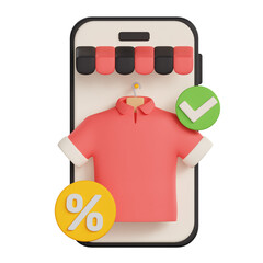 Online Shop 3D Icon Illustration