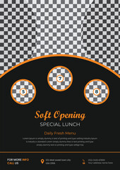 restaurant flyer design template for fast food, pizza, burger etc.