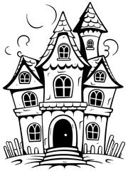 Fototapeta premium Simple Magic House Coloring Page