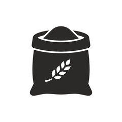 Wheat icon. Bag of wheat. Grain. Vector icon isolated on white background.