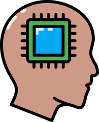 Computer brain icon