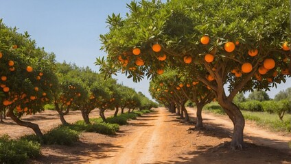 Orange trees in nature.

